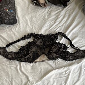 Victoria's Secret Black Floral Lace Bra